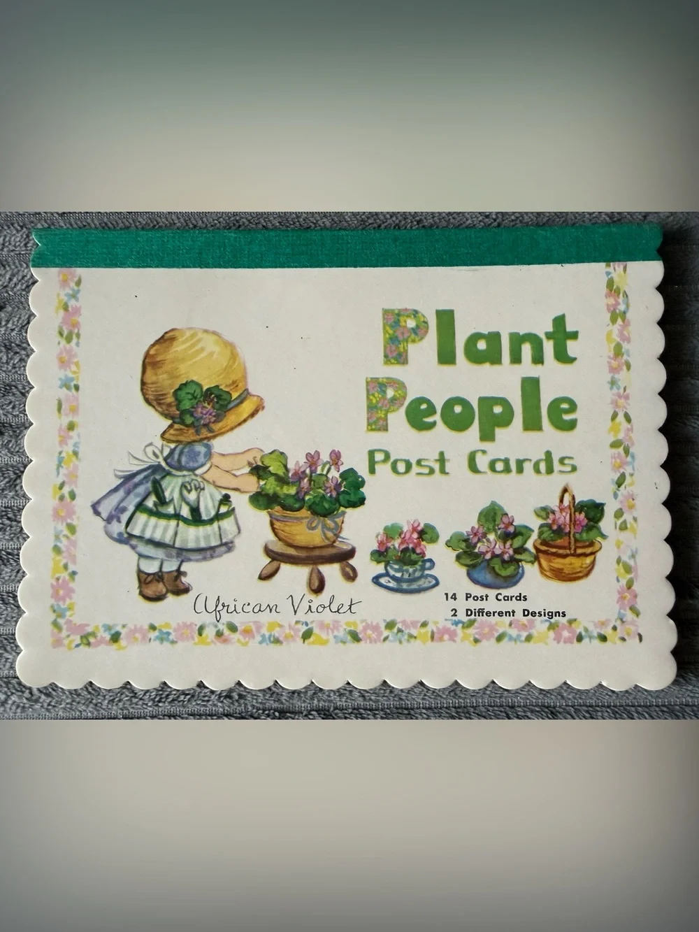 Vintage Plant People Set of 14 Post Cards Little Girl 2 Designs Paper